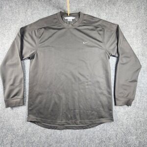 Nike Mens Long Sleeve Performance Shirt Gray Mesh Training Top Size M RN 56323
